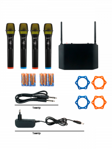 Микрофон караоке беспроводной набор 4 шт Орбита OT-ERM16